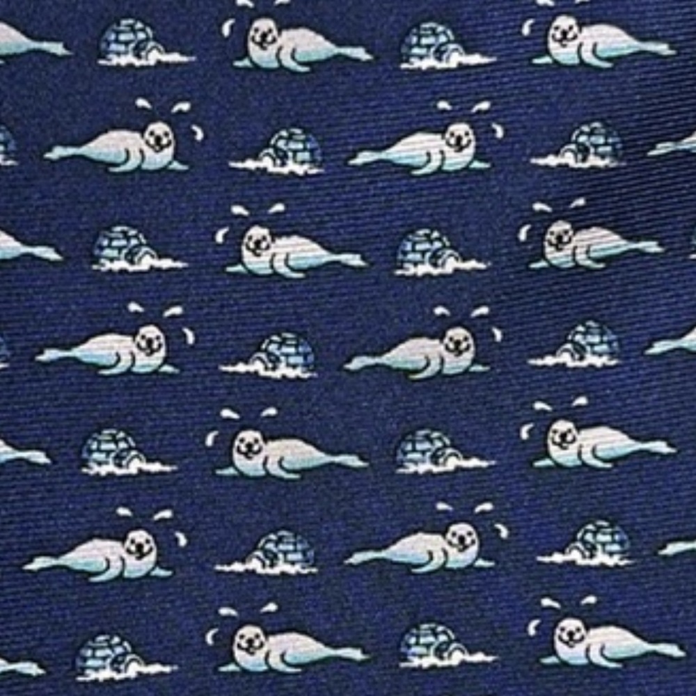 Seals and igloos Brooks Brothers silk blue tie  Father’s Day gift idea!